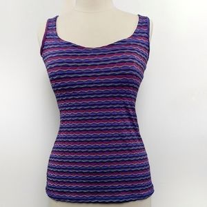 Body Up Sweetheart Yoga Athletic Striped Tank Top Medium